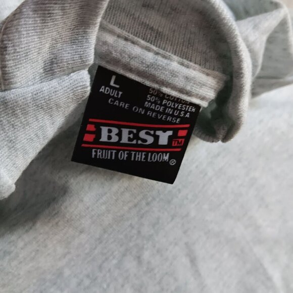 Vintage Mens T-shirt Single Stitch Large 1990's NETA Nebraska Education Gray USA - Picture 5 of 5